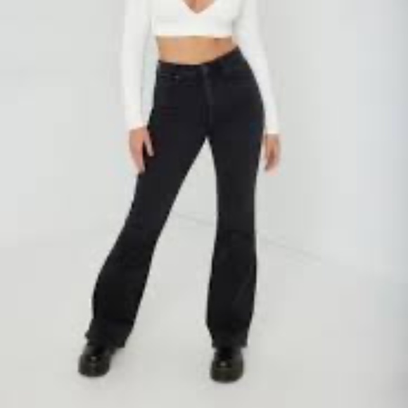 Black Garage Flare Jeans - Size 00 - Picture 2 of 3